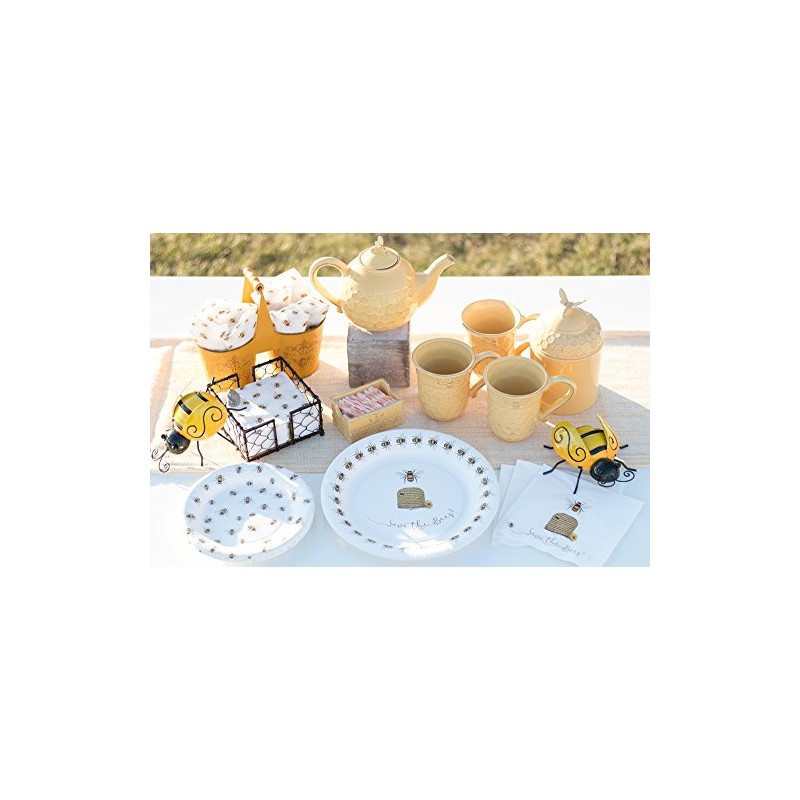 Boston International Ceramic Sugar Packet Holder, Honeycomb 4 x 2.75-Inches