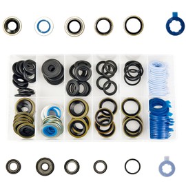 100 PCS 12 Types Oil Drain Plug Gasket,Rubber Oil Drain Plug Gasket Assortment Kit Replacement for 097-021, 097-025, 097-035, 55196309, 097-116, 097-119, 097-115, 097-139, 097-146 M12 M14