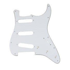 Metallor Electric Guitar Pickguard 3 Ply 11 holes SSS Single Coil Compatible with Strat Style Modern Guitar Parts Replacement (White)