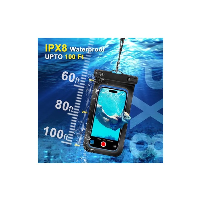 2 Pack Waterproof Phone Pouch with Adjustable Lanyard