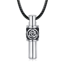 Men Cremation Necklace for Ashes - 925 Sterling Silver Cross Celtic Knot Keepsake Urn Pendant Ash Holder Jewelry Memorial Gift Unisex (Celtic Knot)