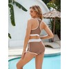 Traje de baño deportivo de dos piezas para mujer con