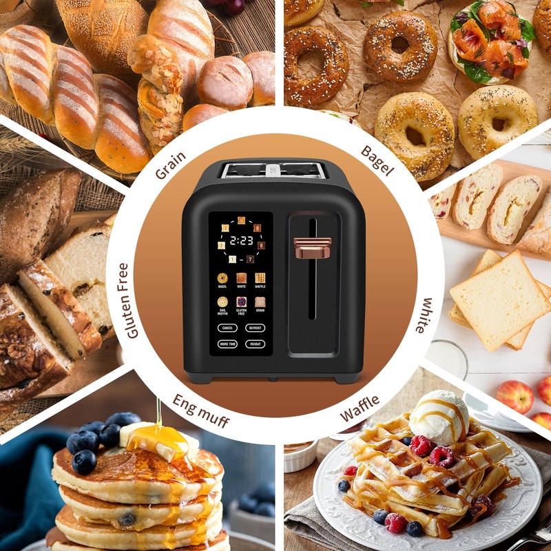 SEEDEEM Toaster 2 Slice, Touch Control Stainless Toaster LCD Display,