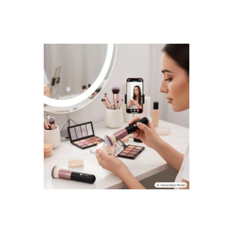 Brocha Base Kabuki Parte Superior Plana Maquillaje Líquido Mezcla Crema