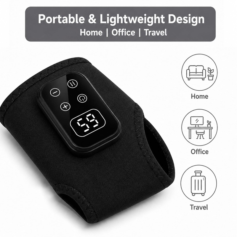 brenzo Wearable Foot & Ankle Massager with Heat & Vibration,Black