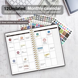 Budget Planner - Monthly Budget Book 2025 with Expense & Bill Tracker - Undated 12 Month Financial Planner & Account Book Organizer to Take Control of Your Money - Black