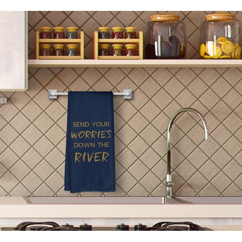 Blue Inspirational Lake River Kitchen Dish Towels Dishcloth 16x24 Inches,