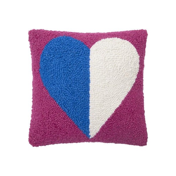 Peking Handicraft Spilt Heart Square Hook Pillow Poly Filler Pillow,