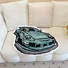 LAKEA Enthusiast Green Sports Car Shaped Flocking Rug Irregular Geometric
