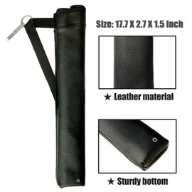Luoyer Archery Arrow Quiver Leather Arrow Tube Hip Quiver with 2-Tubes and Belt Clip Lightweight Arrow Holder for Youth for Carbon Arrows Crossbow Arrows