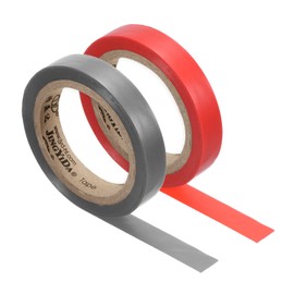 PATIKIL 26Ft Grip Finishing Tape, 2 Pack PVC Racquet Finishing Tapes Racket Accessories Sticky Seal for Tennis Badminton, Red/Grey
