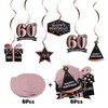 LINGTEER Happy 60th Birthday Decorations - 12Pcs Birthday Black &