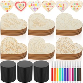 Blueweenly Sunday School Crafts for Kids Magnets Christian Wood Painting Crafts Kits for DIY Coloring Wooden Religious Artisanship for Sunday School Art Party Decoration Birthday Gift