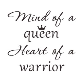 Vinyl Wall Art Decal Mind of A Queen Heart of A Warrior Motivational Feminism Quote Sticker Removable DIY Vinyl Wall Art Murals Decor for Woman Home Office Bedroom Living Room Decor