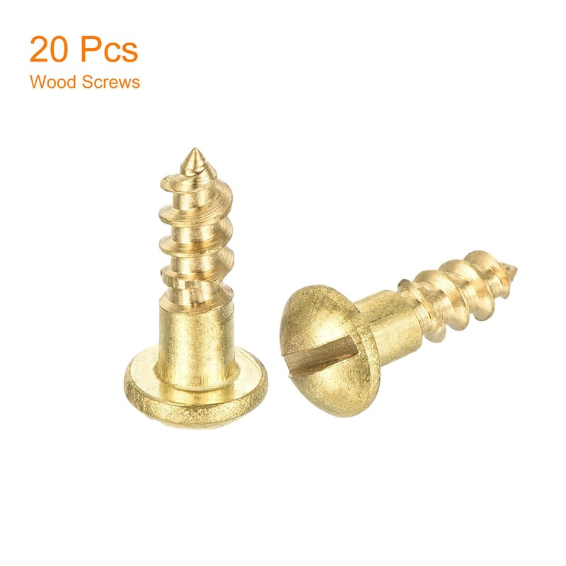 sourcing map Wood Screws M3.5 x 12mm Slotted Round Head