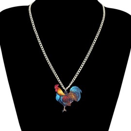 Newei - Gargantilla de gallina acrílica única para gallo, diseño de gallinas Azul