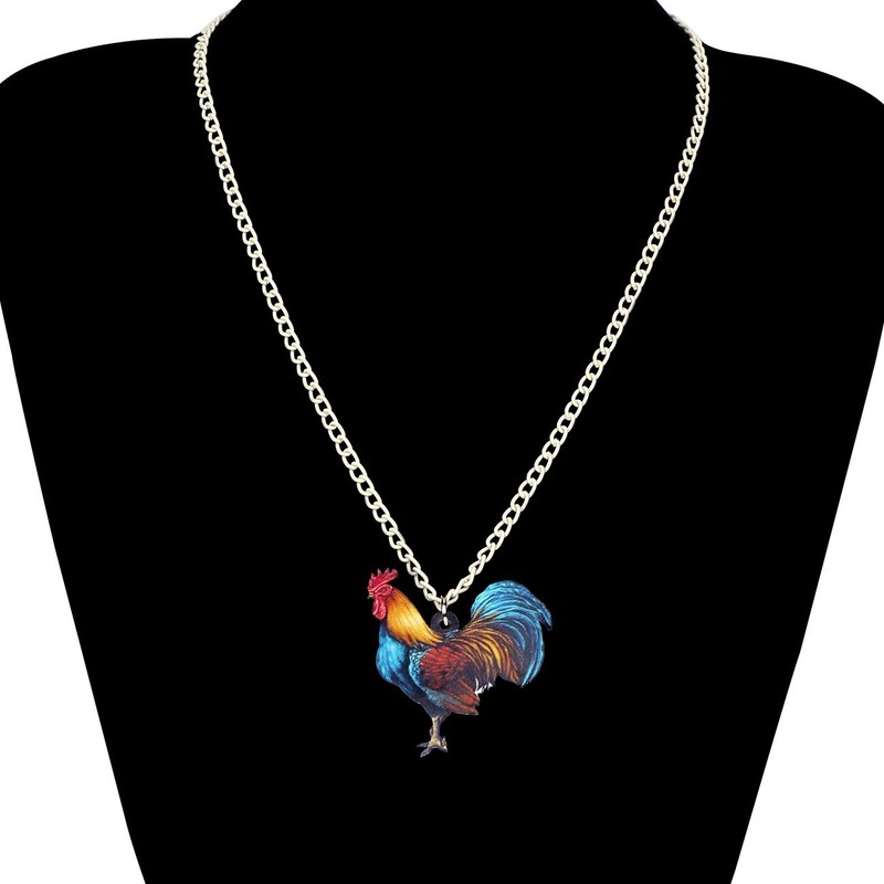 Newei - Gargantilla de gallina acrílica única para gallo, diseño