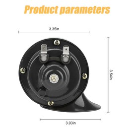 300DB Super Loud Train Horn, 2PCS Car Air Electric Snail Double Horn, 12V Waterproof Air Horns Replacement Kit, Automotive Accessories Universal for Car, Motorcycle, Truck, Bike, Boat (Black)
