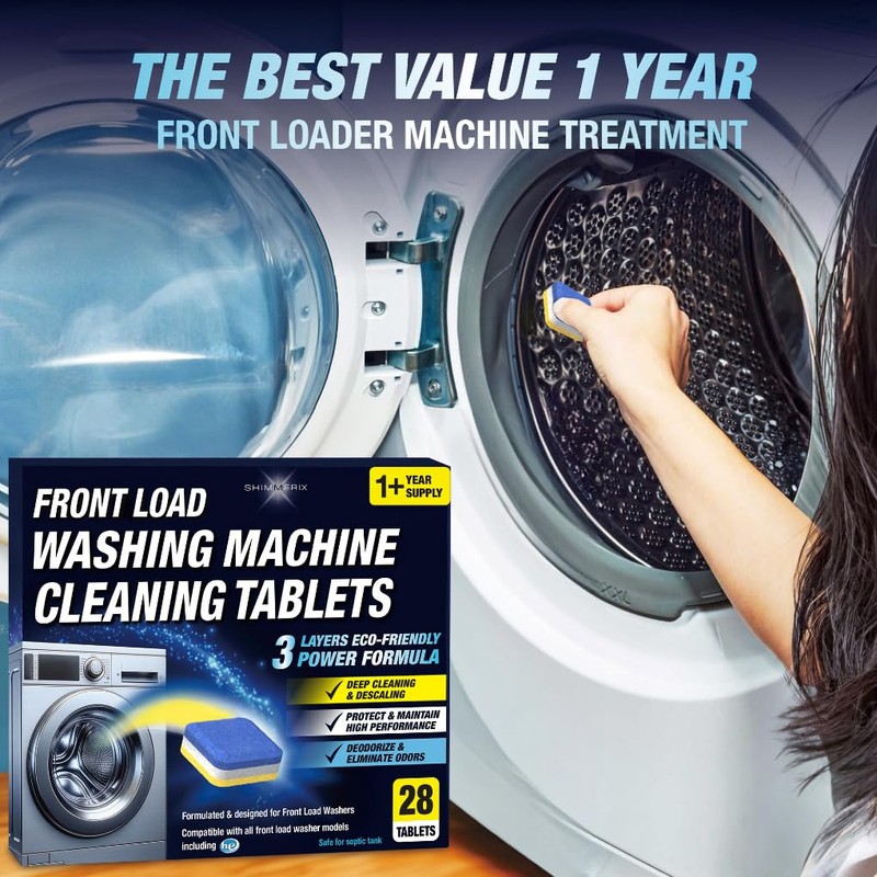 Washing Machine Cleaner Descaler 28 Pack - Designed for Front