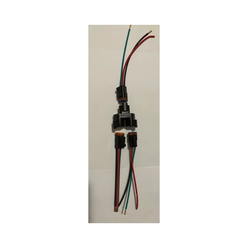 Deutsch Assembled Black Deutsch 3-Pin Bus Y-Adapter Splitter 14 AWG