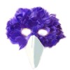 SACASUSA Royal Purple Feather Bird Mask with White Beak