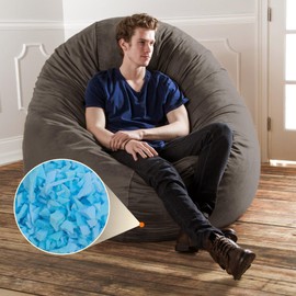 Amorstra Bean Bag Filler 30lbs Bean Bag Filling Pillow Refill, Shredded Memory Foam Filling Material for Pouf Ottoman Couch Cushion Dog Bed Stuffed Animals and Art Crafts - Blue