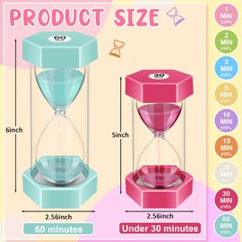 Yunsailing 9 Packs Colorful Sand Timer Hourglass Set 1/2/3/5/10/15/20/30/60 Minutes Visual Sand Clock Timer for Kids Plastic Sand Glass for Classroom Home Office Kitchen Game Use (Macaron Colors)