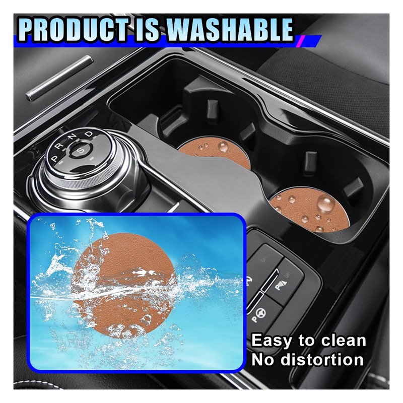 2PCS Car Cup Holder Coaster, Anti-Slip Shockproof Insert Coaster, Auto