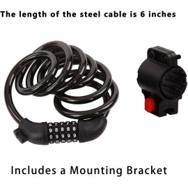 Unbranded 2Pack 6FT Extra Long Cable Combination Bike Locks, 5 Digits Retractable Security
