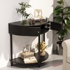 Trironsun Fluted Half Moon Console Table 2 Tier Narrow Entryway