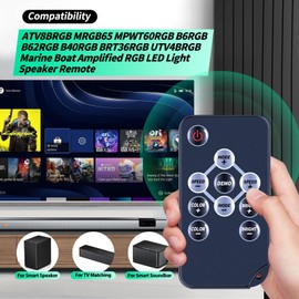 New Replacement Remote Control Compatible for Boss Audio ATV8BRGB MRGB65 MPWT60RGB B6RGB B62RGB B40RGB BRT36RGB UTV4BRGB Marine Boat Amplified RGB LED Light Speaker