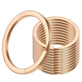 Alrhso 12 Pcs 1" Gold Split Key Ring Gold Stainless Steel Flat Keychain Ring Heavy Duty Keys Split Rings for Car Keys Dog Tag Office Home