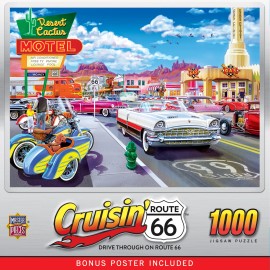 MasterPieces - Cruisin' Route 66 - Drive Through 1000 Piece Jigsaw Puzzle