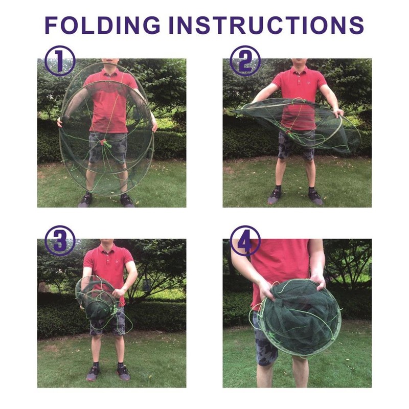 EASY BIG Fishing Nets Foldable Hand Casting Cage for Fishes