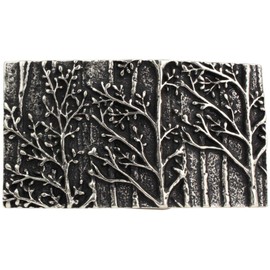 BELTINGER Belt Buckle Forest 4.0 cm | Buckle Interchangeable Buckle Belt Buckle 40 mm Solid | for Hunting Outfit, silver