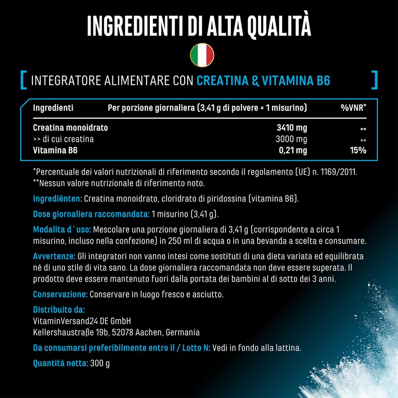 Creatina in polvere - 300 g - Creatina monoidrato in