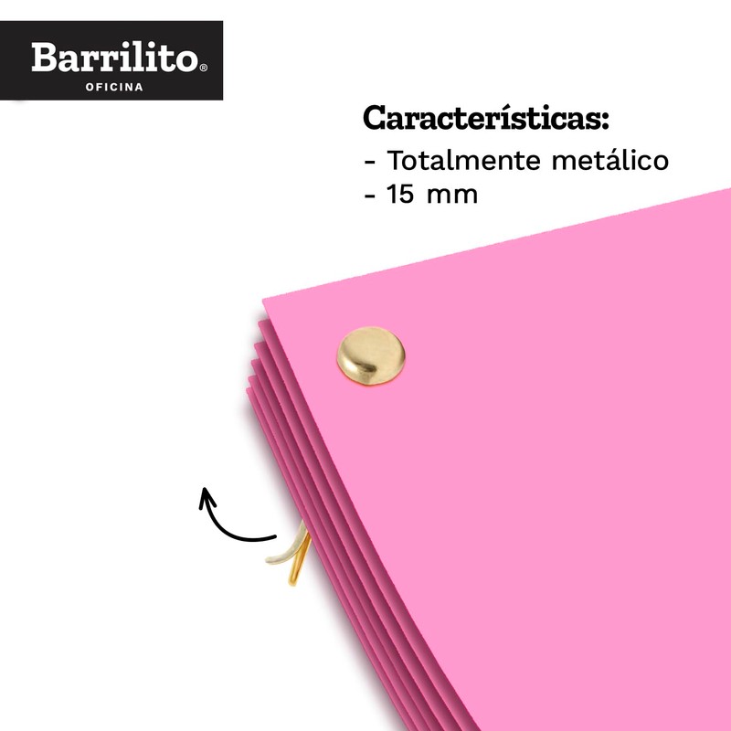 Broche Latonado Tipo Alemán 15 Mm Caja Con 100 Broches.