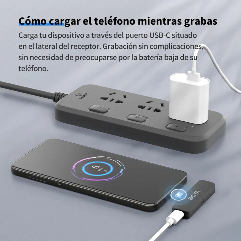Micrófono inalámbrico de solapa BY-v4u para Android Negro Boya