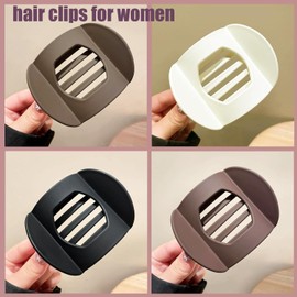 8 Pcs Hair Clips for Women,Claw Clips for Women Secure Strong Hold Grip Barrettes for Thick Hair Womens Styling Plastic Curve No Slip Accessories Claw Clamp(Neutral)