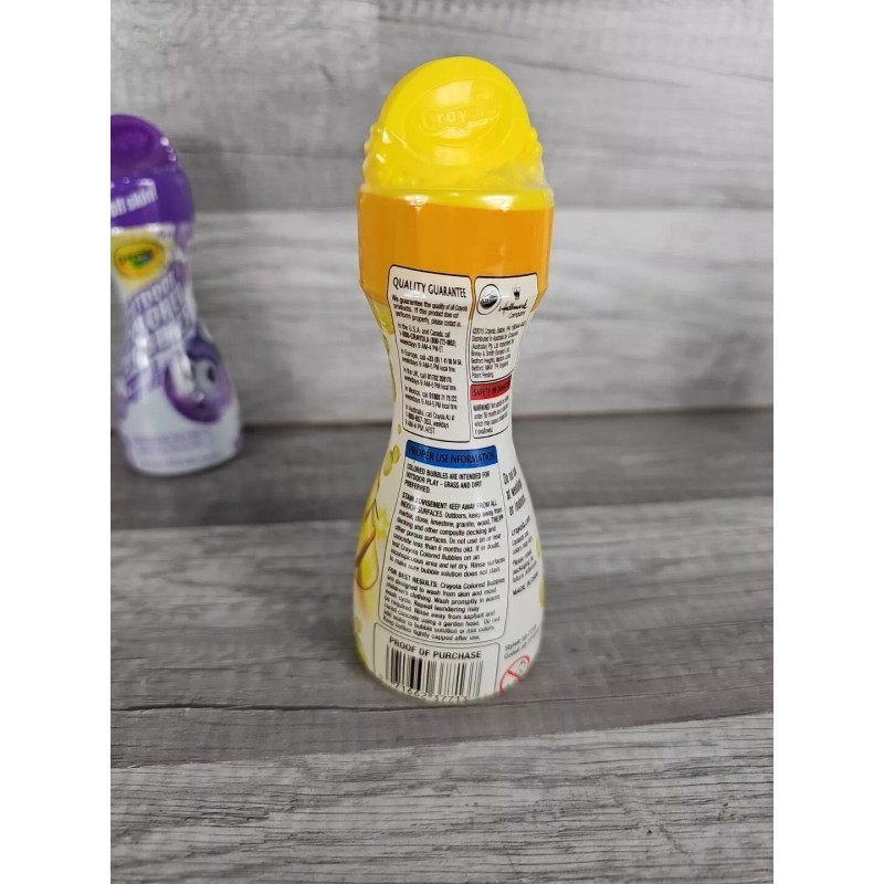 Crayola Outdoor Colored Bubbles Unmellow Yellow/Purple Pizzazz/Fuchsi