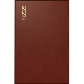 rido/idé Pocket Diary Model Partner/Industrie I (2025), 2 Pages = 1 Week, A7, 224 Pages, Plastic Cover, Bordeaux