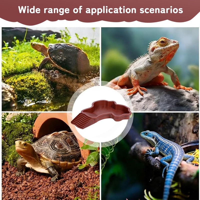 Small Water Dish Plastic Reptile Bathing Pool， Thickened Non-Slip Feeding