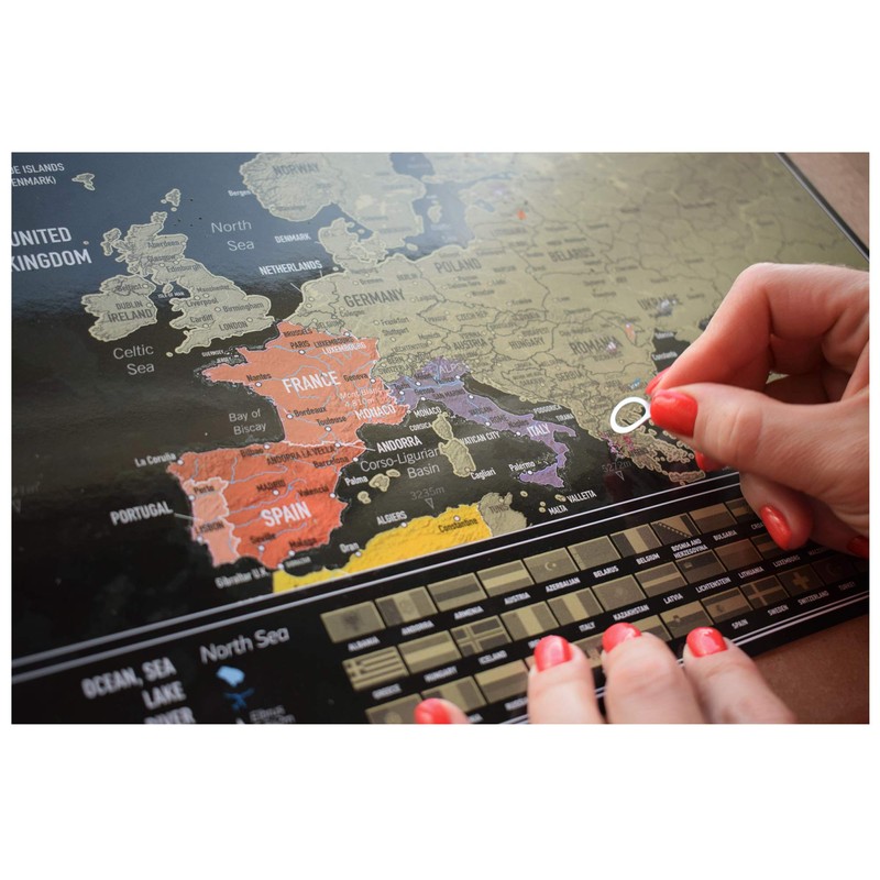 Scratch off European Map with Flags – Scratchable map to