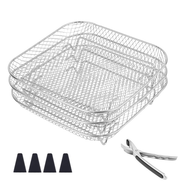 Set of 3 Air Fryer Rack, Stackable Multi-Layer 304 Stainless