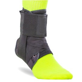 BraceAbility Sports Ankle Brace - Best Lace Up Figure 8 Sprained, Rolled or Twisted Treatment Active Support Wrap Stabilizer Splint for Basketball, Volleyball, Soccer, Working Out, Running Pain (M)