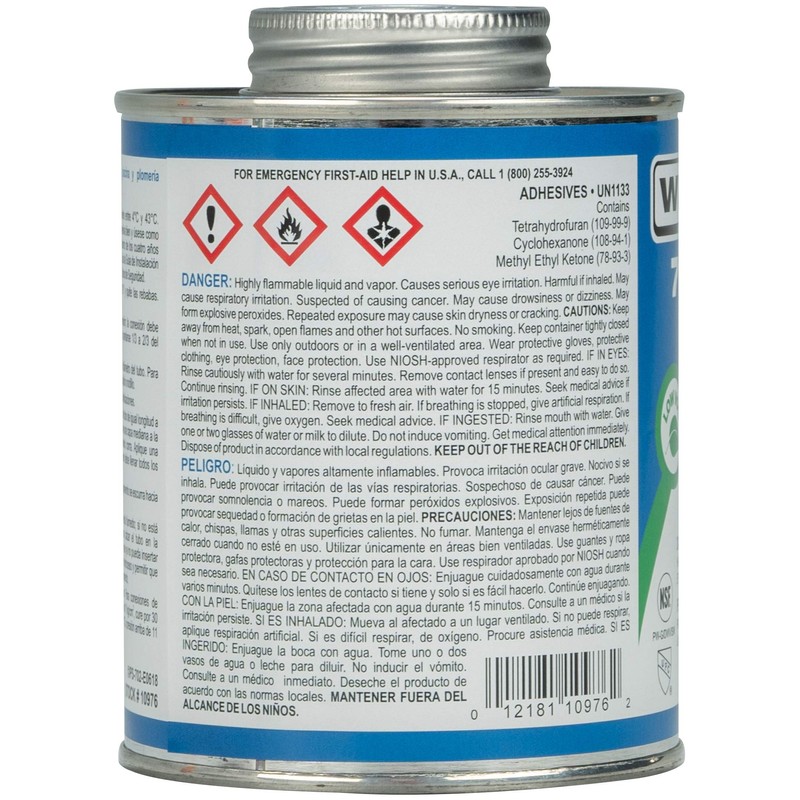 Weld-On 10976 702 PVC Regular-Bodied High-Strength Solvent Cement - Fast-Setting