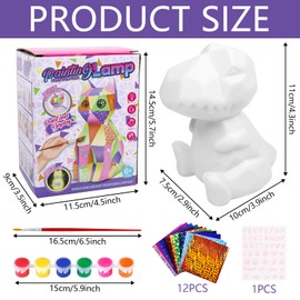 Dinosaur Lamp Crafts, Dinosaur Toy Set, LED Dinosaur Lamp Painting Set, Gift for Boys and Girls 4 5 6 7 8 Years, Dinosaur Lamp Toy, Craft Sets Creative Set for Children