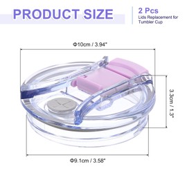 sourcing map 2Pcs Lids Replacement for Tumbler Cup 40oz, Spill Proof Lid Stopper Straw Cup Lid, Leak Proof Splash Resistant Cover Lid for Cold Drinks, Purple