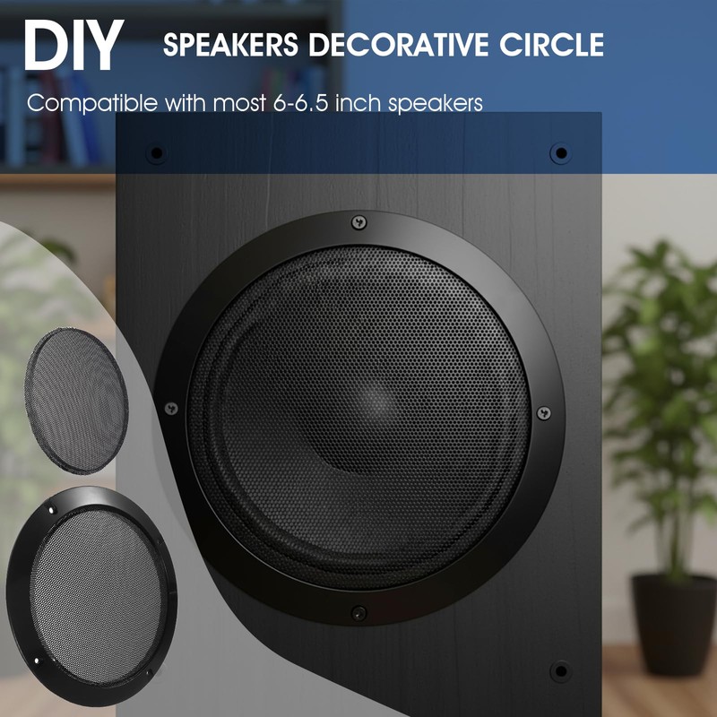 2PCS 5 Inch Speaker Grill Universal Speaker Covers ABS Plastic
