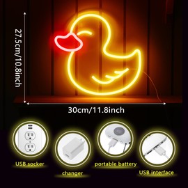 Duck Neon Sign Duck Light Wall Sign for Kids Duck LED Light USB Operated Night for Bedroom Party Hanging Decor Birthday Gift for Teen Girl Boy(Duck)